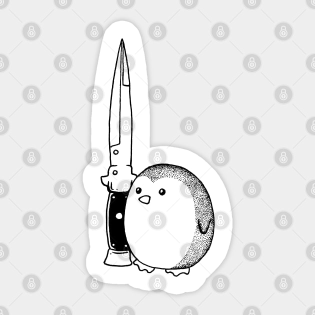 Knife penguin Sticker by popcornpunk